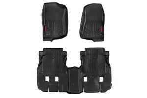 Jeep Wrangler Unlimited Floor Mats - Front + Rear - Rough Country - Floor Armor - '18-'25 Jeep Wrangler Unlimited Floor Mats - Front + Rear - Rough Country - Floor Armor - '18-'25